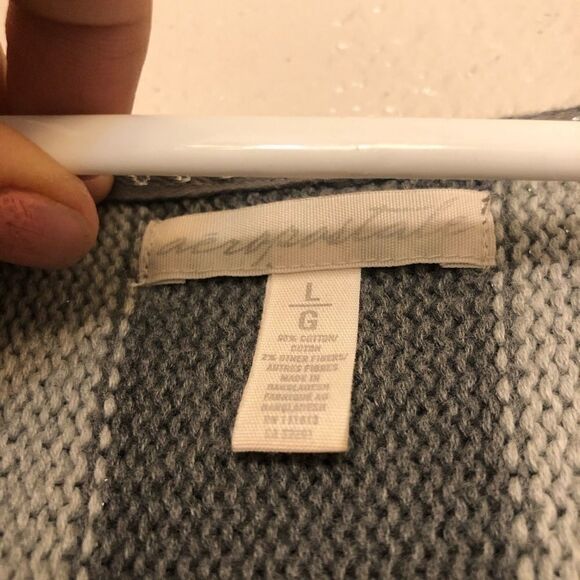Aeropostale hooded button front cardigan sweater gray striped L/juniors - Picture 7 of 10